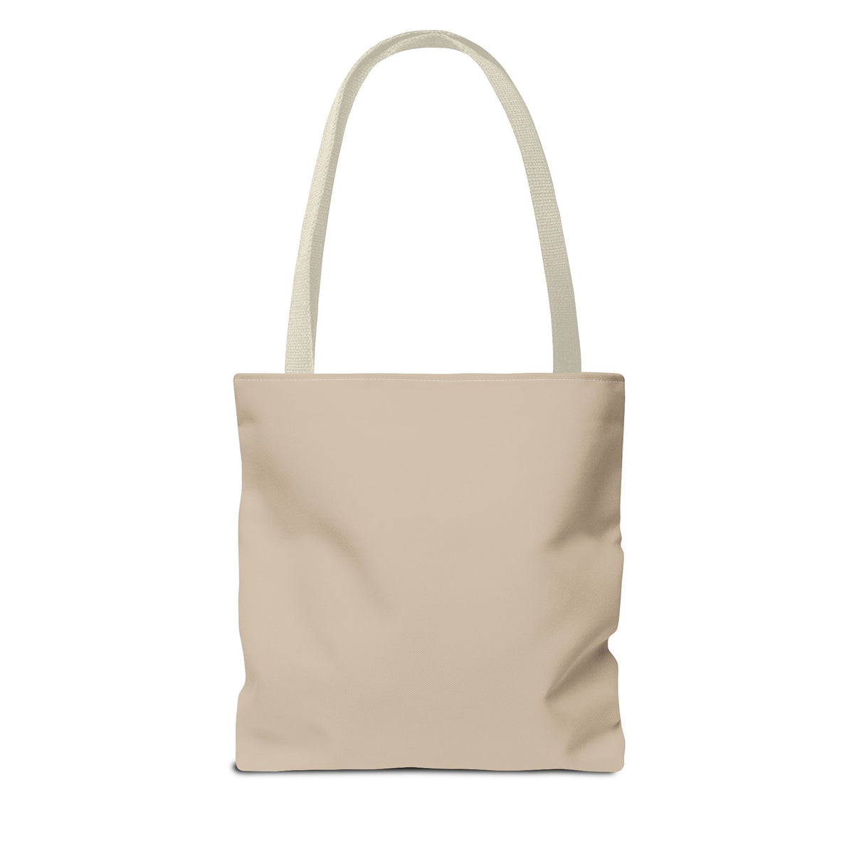 Emotionally on Diversion raccoon tote with Beige handles, back view
