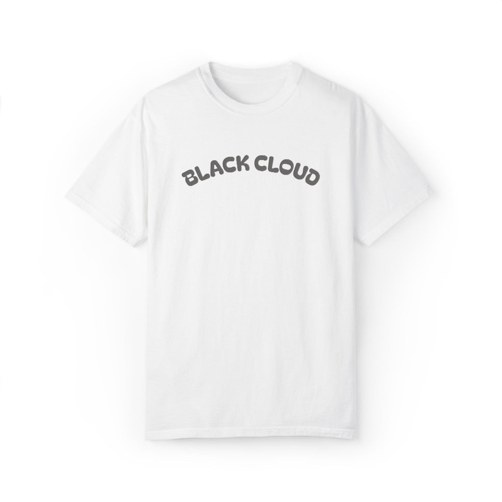 White Black Cloud graphic T-shirt, front view