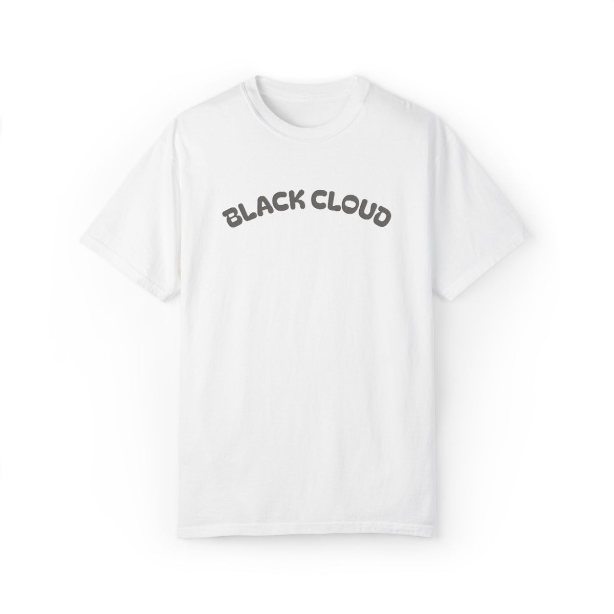 White Black Cloud graphic T-shirt, front view