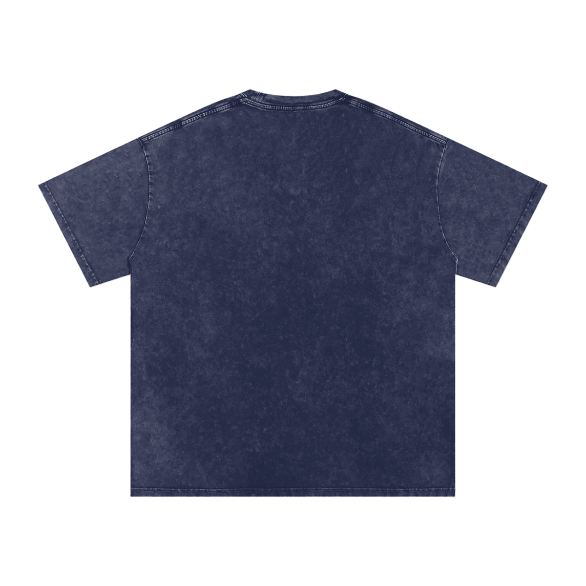 Royal Blue snow-washed oversized cotton T-shirt, back view
