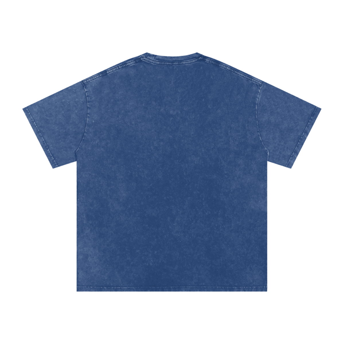 Dark Blue snow-washed oversized cotton T-shirt, back view